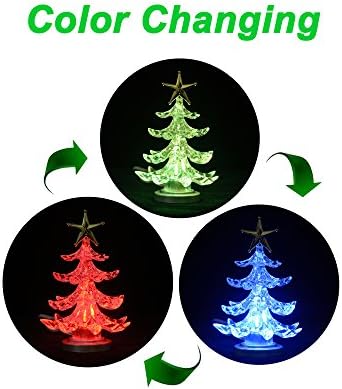 ANGROC LED Mini USB Powered Crystal Color Changing Decorative X'MAS Tree Light for Notebook and Desktop Merry Christmas…