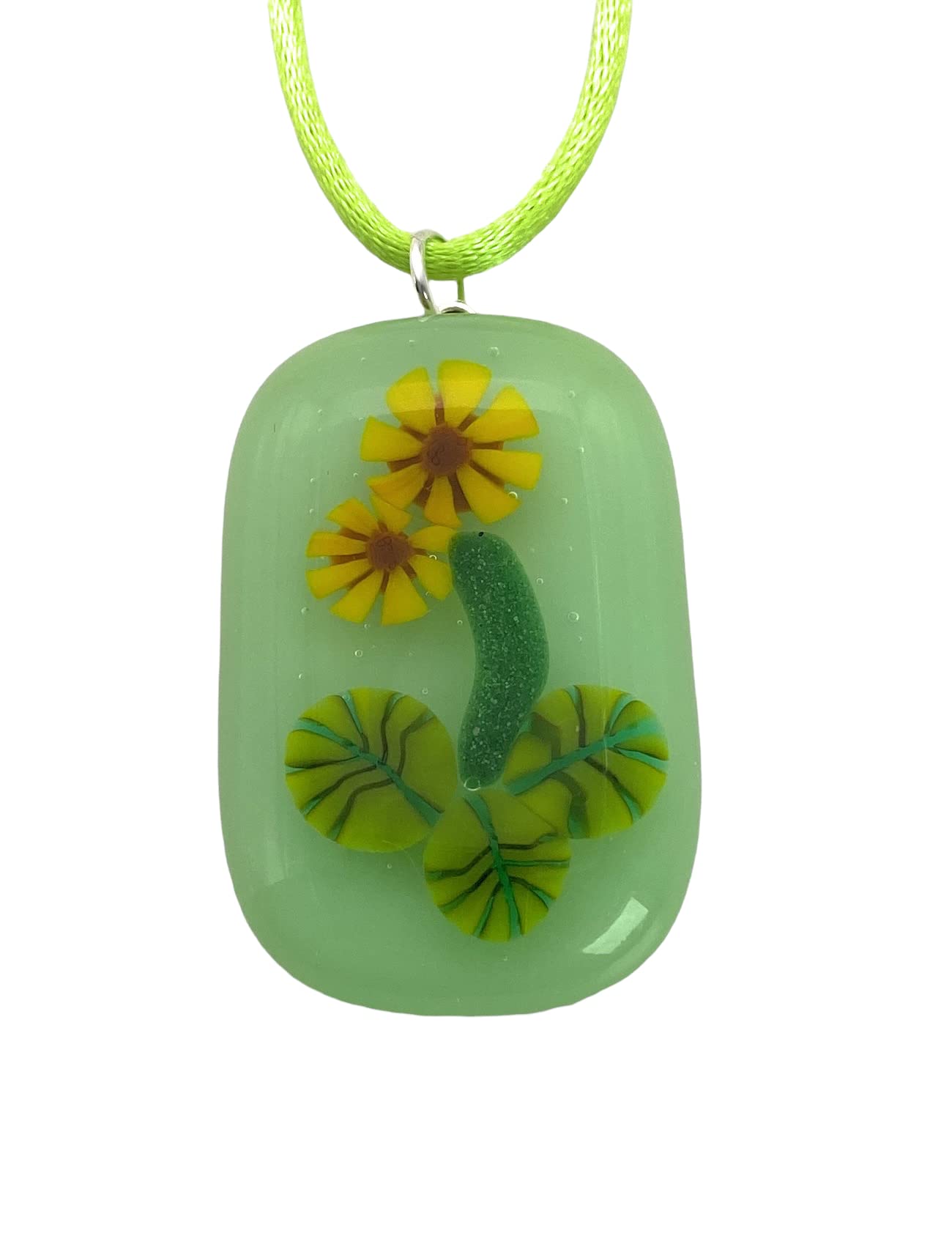 Flower Pendant, Glass Flower Pendant, Handmade Glass Pendant, Dichroic Glass Pendant, Floral Pendant, Glass Pendant, Millefiori Pendant