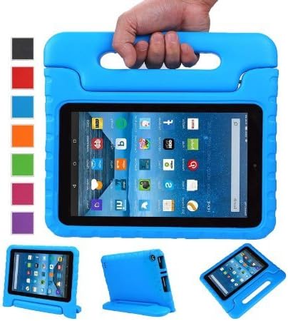 Fire 7 case,Fire 7 2015 Case, Husidy Kids Shock Proof Convertible Handle Light Weight Super Protective Stand Cover for Amazon Fire Tablet (7 inch Display, 2015 Release Only), BLUE