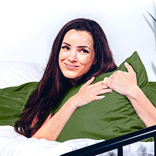 Cosy House Collection Luxury Bamboo King Size Pillow Cases Sage Green