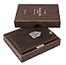 EXENTRI Leather Trifold Wallet - RFID Blocking w/Stainless Steel Locking Clip (Nubuck Brown)