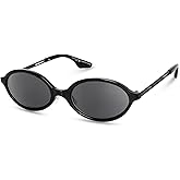 YUKANG Reading Sunglasses Womens Retro 90s Oval Full Lens Sun Readers UV400 Outdoor Sunglasses Shades with Readers Built-in