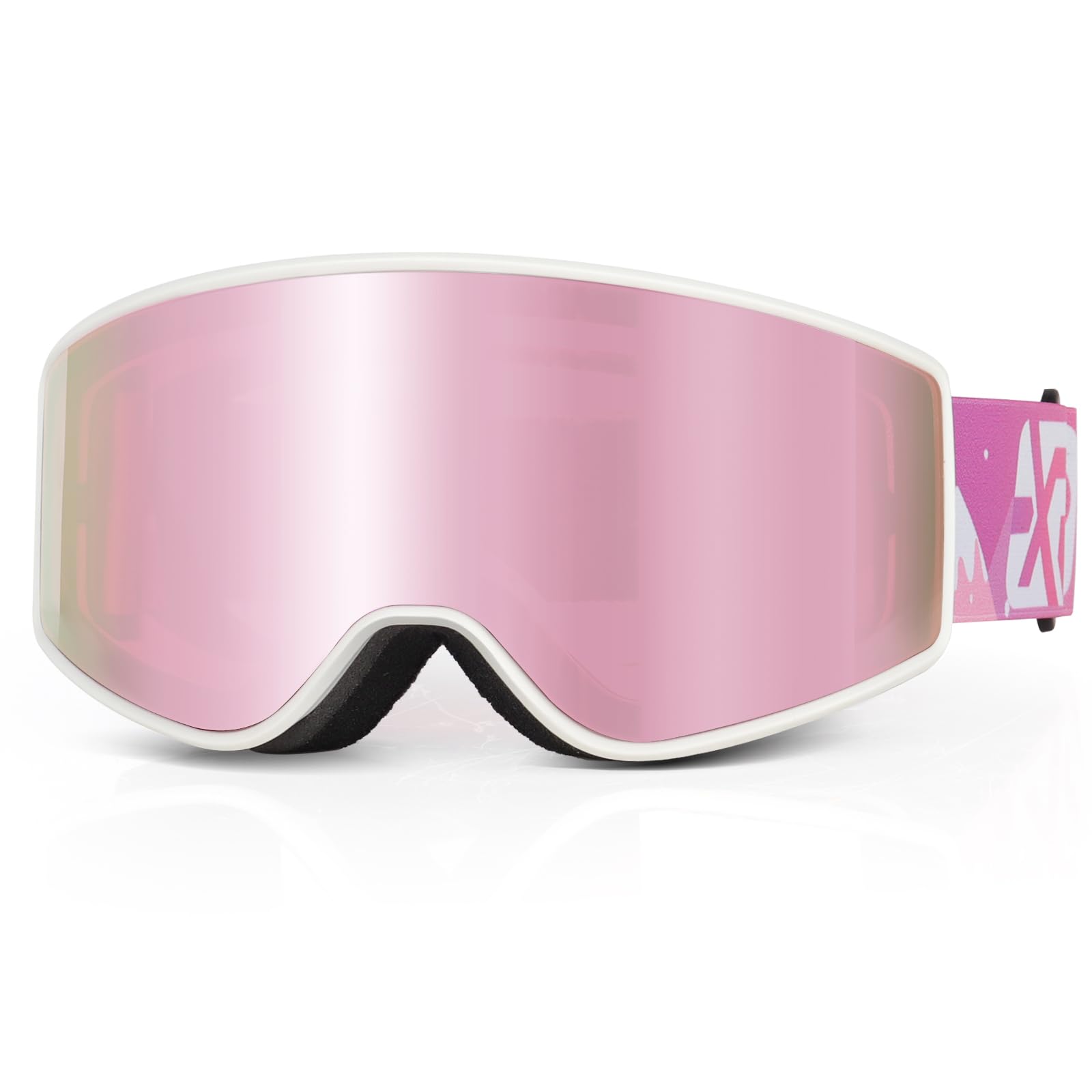 EXP VISION Parent-child Ski Goggles Set, Anti Fog Snow Goggles 100% UV Protection OTG Snowboard Glasses for Men, Women, Youth, kids (Kids Ski Goggles-Cherry Pink)