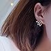 Lotus Studs Ear Crawler Earrings Cuff Climber Ear Wrap Pin Vine Pierced Charms Geometric Clip On Jewelry 3 Mixed Pair