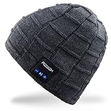 Mydeal Wireless Bluetooth Beanie Hat Cap Dual Knit For Men Women with Stereo Headphones Headsets Earphones Speakers Hands-free Phone Call for Gym Skiing Running Skating Walking,Christmas Gifts - Gray