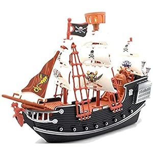Ram-Childrens-Kids-Pretend-Play-Pirate-Ship-Play-Cannon-Treaure-Pirate-Figures-Toy-With-Figures Ram® Childrens Kids Pretend Play Pirate Ship Play Cannon Treaure Pirate Figures Toy With Figures