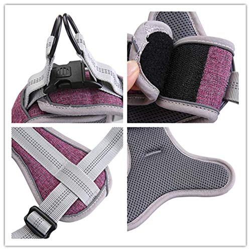 JSM Nylon Reflective No Pull Dog Vest Harness with Soft Padded Well-Matched Most Leash for Training Small Medium Large Dog