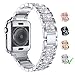 LELONG for Apple Watch Band 38mm 40mm 42mm 44mm Series 5 Series 4 3 2 1 with Case, Bling Replacement Bracelet iWatch Band, Diamond Rhinestone Stainless Steel Metal Wristband Strap