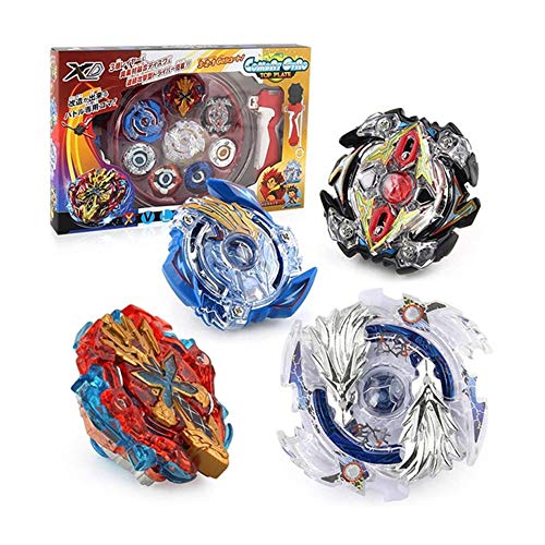 Battling Top Bey Burst Battle Blades Toys Battle Gyro , 4X High Performance Tops Metal Fusion Attack Set with Launcher and Grip Starter Grip , Stadium Arena (Random Color)