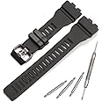 Replacement Strap Compatible with Casio G-Squad GBD-800 GBD800UC GBA-800 Black Watch Band Resin Wristband