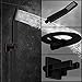 SR SUN RISE Oil Rubbed Bronze Shower System 10 Inch Brass Bathroom Luxury Rain Mixer Shower Combo Set Wall Mounted Rainfall Shower Head System Shower Faucet Rough-in Valve Body and Trim Included