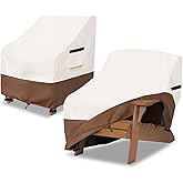Osileyo Adirondack Chair Cover 2 Pack,Waterproof Heavy Duty Patio Furniture Covers,Patio Adirondack Chair Covers for Outdoor Chairs(30 W x 34 D x 36 H inches) Beige & Brown