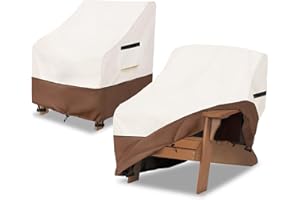Osileyo Adirondack Chair Cover 2 Pack,Waterproof Heavy Duty Patio Furniture Covers,Patio Adirondack Chair Covers for Outdoor Chairs(30 W x 34 D x 36 H inches) Beige & Brown