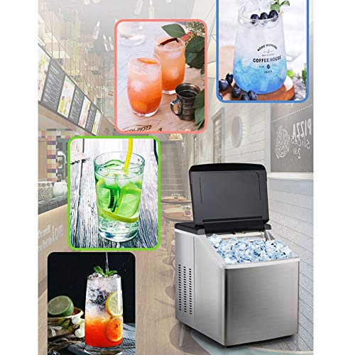 FRIDGE Eiswürfelmaschine Eiswürfelbereiter 30kg Eiswürfel 24h Eismaschine 12Minuten Produktionszeit Mit 2.5L Wassertank… – Bild 5