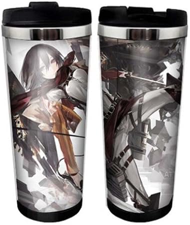 Large Capacity Anime Coffee Travel Mug Cups With Lid Attack On Titan 350ml Amazon Co Uk Kitchen Home