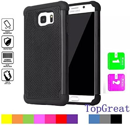 Note 5 Case,Samsung Note 5 Case,TopGreat [Full-Body Protection] [Shockproof] [Skidproof] Dual Layer Hybrid Case Shock-Absorption Bumper and Anti-Scratch hard Cover [Gifts] for Galaxy Note 5 (Black)