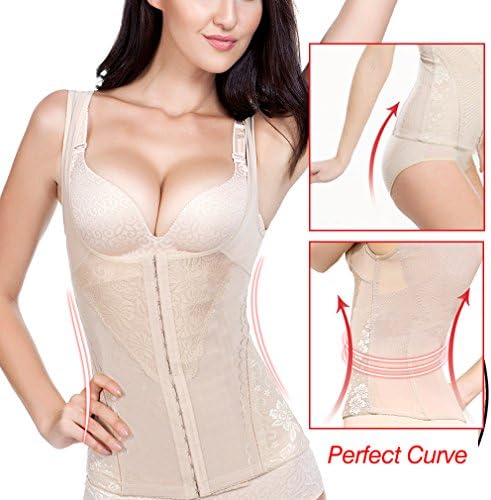 Waist Trainer Vest Waist Trainer Corset Shapewear Adjustable Elastic Waist Trainer for Women Weight Loss (Nude, L)