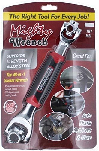 Multi-function Mighty Wrench 48 Tools In One Socket | Works with Spline Bolts, 6-Point, Tiger 12-Point, Torx, Square Damaged Bolts and Any Size Standard or Metric