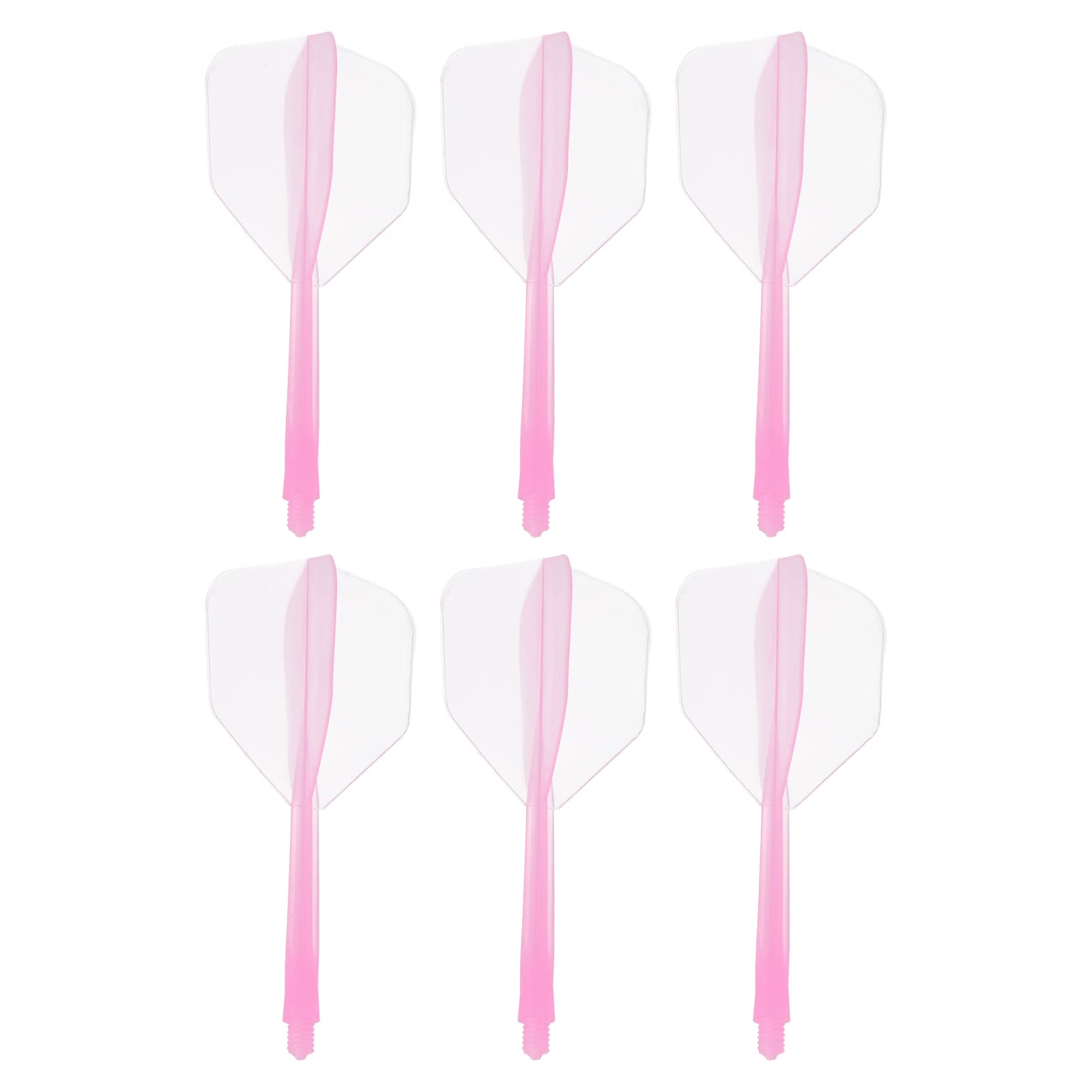 PATIKIL Integrated Dart Shaft & Flights, 6 Pack Durable Plastic Dart Flight Set, Pink