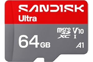 SANDISK 64GB Ultra microSD UHS-I Card - Up to 145MB/s Read Speed, Full HD Video, V10, U1, C10, A6 - SDSQUJQ-064G-GZ6MA