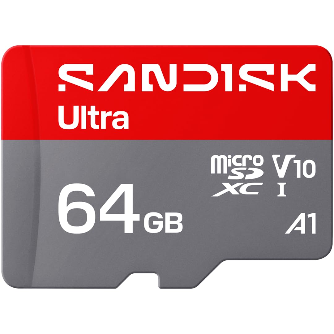 SANDISK 64GB Ultra microSD UHS-I Card - Up to 145MB/s Read Speed, Full HD Video, V10, U1, C10, A6 - SDSQUJQ-064G-GZ6MA Image