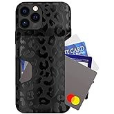 VELVET CAVIAR Compatible with iPhone 13 Pro Max Wallet Case for Women - Credit Card Holder Slot - Cute Slim & Protective Wallet Phone Cases [8ft. Drop Tested] - Black Leopard Print