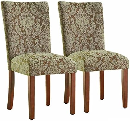 Homepop Parsons Dining Room Tables And Chairs Set Of 2 Brown Damask