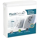 PlushDeluxe Premium 100% Waterproof Mattress Protector Hypoallergenic, Vinyl Free, Breathable Soft Cotton Terry Surface, 10 Year Warranty, Twin X-Large