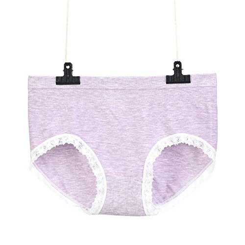 Winter's Secret Purple Cotton Seamless Modal Blend of Middle-rise Waist Sexy Lace Lady Underwear Panties