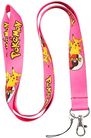 Light Pink Monster Ball Keychain Key Chain Lanyard Straps with Mini Silver Steel Spring Clips (MCL-147)