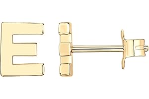 PAVOI 14K Gold Plated Sterling Silver Alphabet Letter Earrings | Personalized Initial Earrings