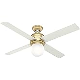 Hunter 52 inch Indoor Ceiling Fan with LED Light - Ceiling Fan for Bedroom, Living Room, or Kitchen, Standard Mount, Wall Con