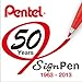 Pentel Arts Sign Pen, Black Ink, 2 Pack (S520BP2A) , Assorted