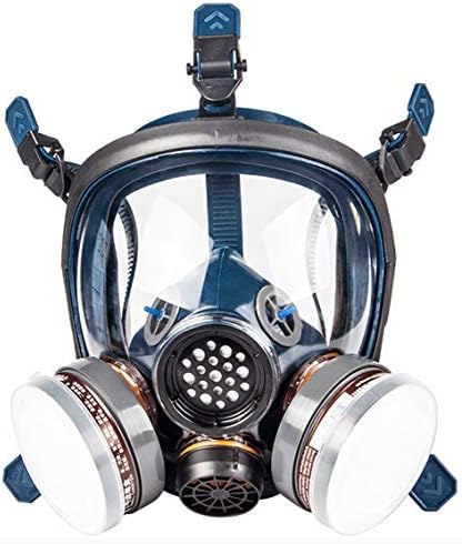 Full Face Organic Vapor Respirator Mask with Double Activated Carbon Air Filter