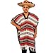 Alexanders Costumes Men's Mexican Poncho, Red, One Size