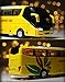 Utopia Home 7 Inch Die Cast Toy Bus with Light and Pull-Back Function - Illuminating Yellow Color (Scale 1:32)