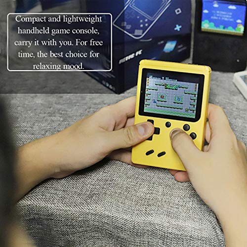 Chilartalent Handheld Games Console for Kids Adults - Retro Video Games Consoles 3 inch Screen 168 Classic Games 8 Bit Game Player with AV Cable Can Play on TV (Yellow)