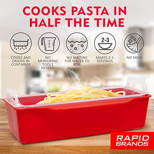 Rapid Pasta Cooker | Microwave Any Pasta in Half the Time | Perfect for Dorm, Small Kitchen, or Office | Dishwasher-Safe, Microwaveable, BPA-Free