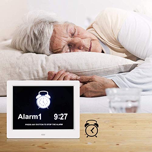 Dementia Alarm Clock Alzheimers Clock with 3 Interfaces 8 Alarm Options