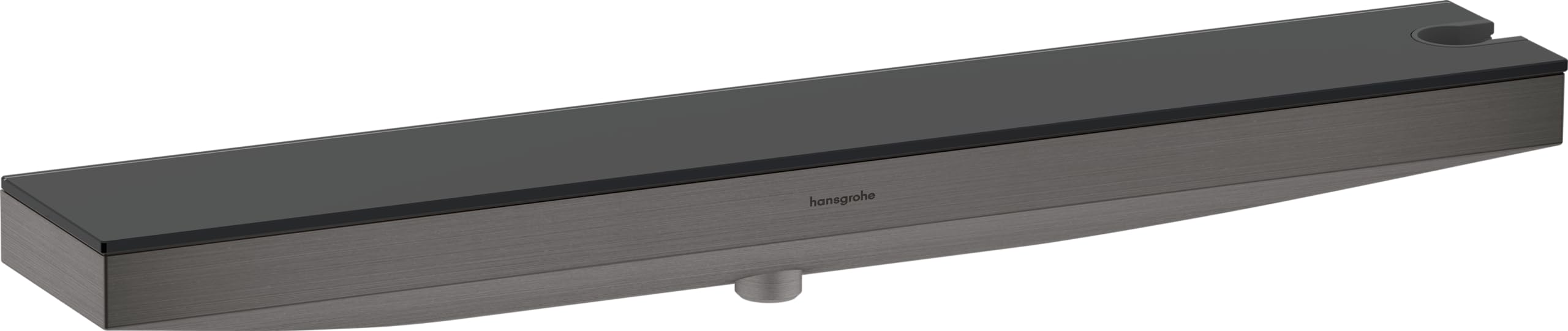 Hansgrohe 26858340 Rainfinity Wall Outlet Porter 500 Shelf, Brushed Black Chrome, Shower Holder Right