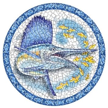 pool swimming decals underwater aquaart sailfish mosaic drop bottom