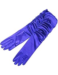 Guantes de vestir de satén con estiramiento brillante nupcial de ZaZa: talla única