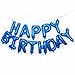 Grainee Happy Birthday Balloons, Mylar Aluminum Foil Banner Balloons for Birthday Party Decorations and Supplies (Navy)