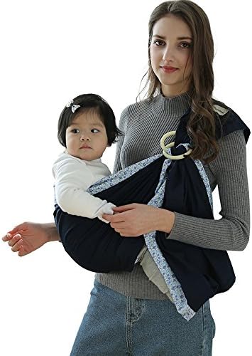 Adjustable Ring Sling Baby Carrier - Jispu Breathable Healthy Baby Ring Sling & Nursing Cover With Pocket Perfect For Newborns Infants Babies Toddlers Shower, Breastfeeding With Privacy