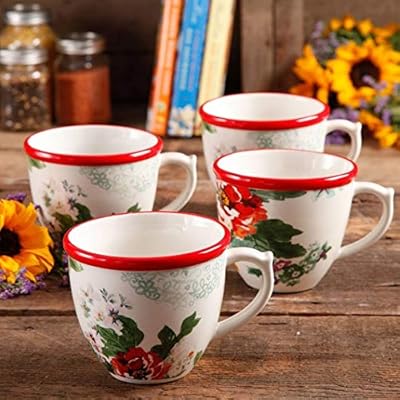The Pioneer Woman Flea Market 17 Oz Decorated Coffee Cups Country