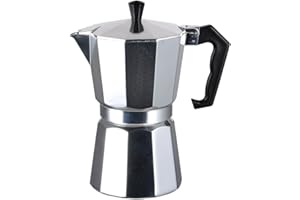 J&V TEXTILES Stovetop Espresso and Coffee Maker, Moka Pot for Classic Italian and Cuban Café Brewing, Cafeteria, (12-Cup)