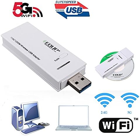 EDUP 1200M Dual Band USB 3.0 Wireless Adapter 2.4G 5.8G WiFi Dongle