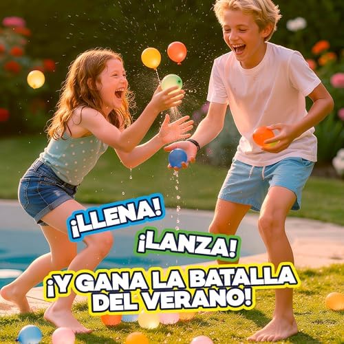 O Insuflador de Balões de Água Battle Splash enche e infla 4 balões de cada vez, um depósito de 1,5 L, inclui 100 balões, estação portátil para jogos aquáticos na praia, piscina e jardim (35007543)