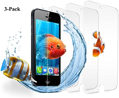 iPhone SE/5s/5c/5 Screen Protector, Hotbin [3-Pack] Ballistic Tempered Glass, Premium Screen Protection for Apple iPhone 5/5s/5c/SE