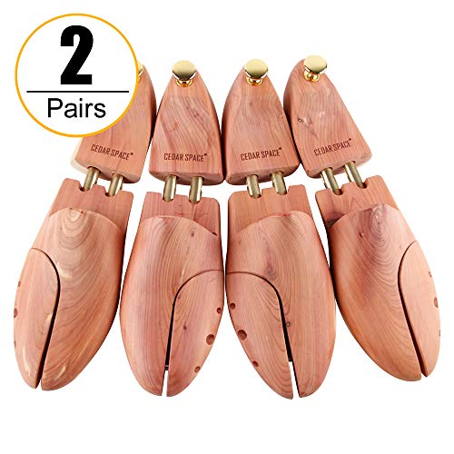 Cedar Space Men's Shoe Trees Twin Tube Adjustable Red Cedar Wood Boots Trees US Size X-Large (Fits Shoe Sizes 12-13)